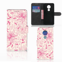 Motorola Moto G7 Power Hoesje Pink Flowers