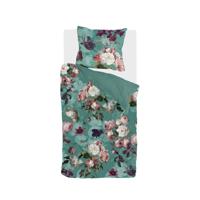 BYRKLUND Dekbedovertrek Flowers United Turquoise 140 x 220 cm