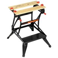 Black+Decker WM536 Flexibele werkbank met groot werkblad, in hoogte verstelbaar en eenvoudig te hanteren, belastbaar tot 160 kg, afmetingen (werkoppervlak): 25,0 x 61,0 cm Single zwart