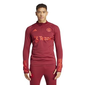 adidas Manchester United Trainingstrui 1/4-Zip Europees 2023-2024 Donkerrood Rood