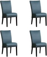 Set van 4 Blauwe leren landelijke eetkamerstoelen Just - Toledo Leer Whale (blauw leer) - thumbnail