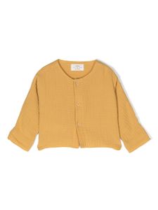 TEDDY & MINOU cardigan en seersucker à boutonnière - Jaune