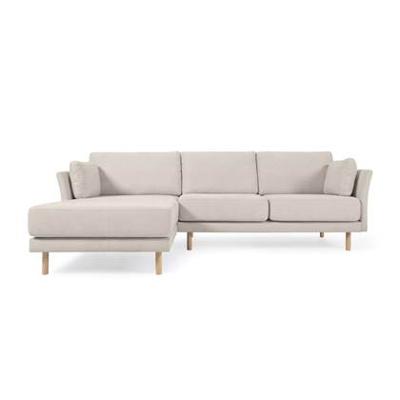 Kave Home - Gilma beige 3-zitsbank met links/rechts chaise longue met