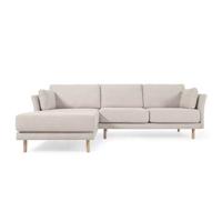 Kave Home - Gilma beige 3-zitsbank met links/rechts chaise longue met