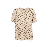 Yoek semi-transparant T-shirt met stippen ecru/zwart