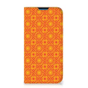 iPhone 14 Pro Max Hoesje met Magneet Batik Oranje