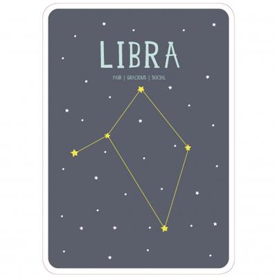 Milestone poster sterrenbeeld Weegschaal (ENG) A4 formaat papier grijs/beige Milestone poster sterrenbeeld Weegschaal (ENG) A4 formaat papier grijs/beige