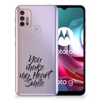 Motorola Moto G30 | G10 Siliconen hoesje met naam Heart Smile - thumbnail