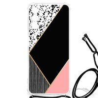 Samsung Galaxy A13 5G | A04s Shockproof Case Zwart Roze Vormen