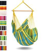 AMAZONAS - XL hangstoel Brasil, hangstoel zonder frame met grote zitting, handgemaakt in Brazilië, belastbaar tot 150 kg; zitvlak 1,6 m x 1,3 m; staaflengte 1,1 m, kleur: citroen