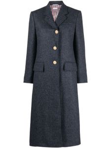 Thom Browne manteau en laine à simple boutonnage - Bleu