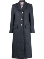 Thom Browne manteau en laine à simple boutonnage - Bleu - thumbnail