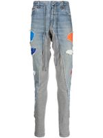 Greg Lauren pantalon de jogging en jean à design patchwork - Bleu - thumbnail