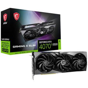 MSI Nvidia GeForce RTX 4070 Ti Super Videokaart Super GAMING X SLIM 16 GB GDDR6X-RAM PCIe x16 HDMI, DisplayPort NVIDIA G-Sync