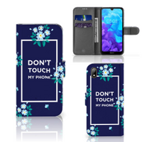 Huawei Y5 (2019) Portemonnee Hoesje Flowers Blue DTMP