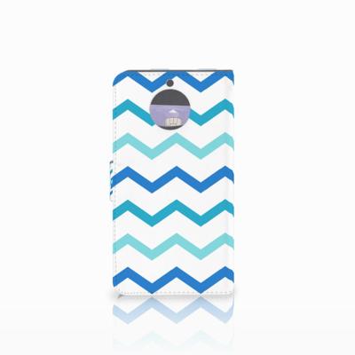 Motorola Moto G5S Plus Telefoon Hoesje Zigzag Blauw Motorola Moto G5S Plus Telefoon Hoesje Zigzag Blauw