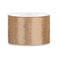 1x Gouden satijnlint rollen 5 cm x 25 meter cadeaulint verpakkingsmateriaal   -