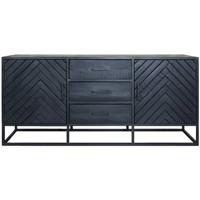 Home67 - Dressoir Rune Visgraat - Zwart Mangohout - 170 cm - thumbnail