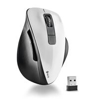 NGS BOW WHITE - Draadloze muis RF 2,4Ghz, 800/1200/1600dpi draadloze, optische muis voor computer, scroll + 5 knoppen, rechtshandige ergonomie, wit