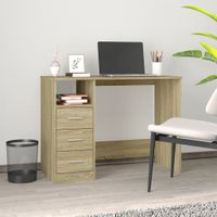 Bureau met lades 102x50x76 cm bewerkt hout sonoma eikenkleurig