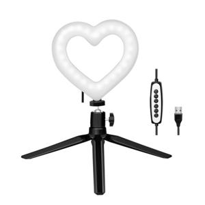 LogiLink Ring Light Heart Lichtstatief Energielabel E (A - G) Geïntegreerd statief, Kogelkop