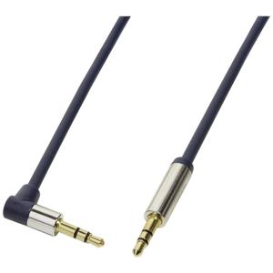 LogiLink CA11300 Jackplug Audio Aansluitkabel 3.00 m Donkerblauw (mat) 90° haaks naar boven