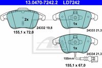 Remmenset, remschijf ATE, Remschijftype: Geventileerd: , Inbouwplaats: Vooras, u.a. für Seat, VW, Audi - thumbnail