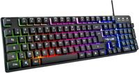 The G-Lab Keyz Caesium Gaming-toetsenbord, QWERTY-toetsenbord, Spaans, met USB-kabel, meerkleurige achtergrondverlichting, 19 anti-ghosting-toetsen, halfmechanisch stil toetsenbord voor pc, PS4,