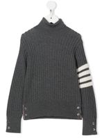 Thom Browne Kids pull rayé à col roulé - Gris