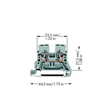 WAGO 870-901 Doorgangsklem 5 mm Spanveer Toewijzing: L Grijs 100 stuk(s)