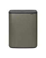 Brabantia Bo Touch Bin Prullenbak, Recycling, Platinum, 2 binnenemmers (2 x 30L)