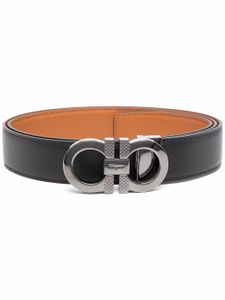 Ferragamo ceinture Gancini à design réversible - Noir