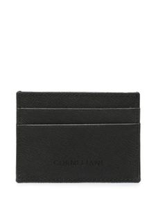 Corneliani porte-cartes en cuir à logo embossé - Noir