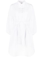 P.A.R.O.S.H. robe-chemise ceinturée à manches longues - Blanc