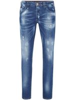 Philipp Plein jean droit à effet usé - Bleu - thumbnail