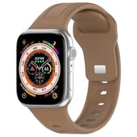 By Qubix - Square siliconen band - Bruin - Compatible met Apple Watch 38mm / 40mm / 41mm / 42mm - Compatible Apple watch bandjes