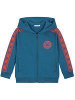 Dolce & Gabbana Kids hoodie zippé à bande logo - Bleu