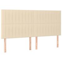 vidaXL Hoofdbord LED 200x5x118/128 cm stof crèmekleurig