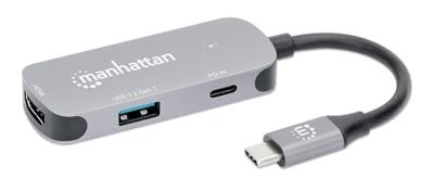 Manhattan USB-C naar HDMI 3-in-1 docking-converter met Power Delivery