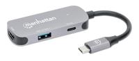 Manhattan USB-C naar HDMI 3-in-1 docking-converter met Power Delivery