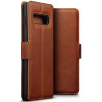 Qubits - lederen slim folio wallet hoes - Samsung Galaxy S10 - Cognac