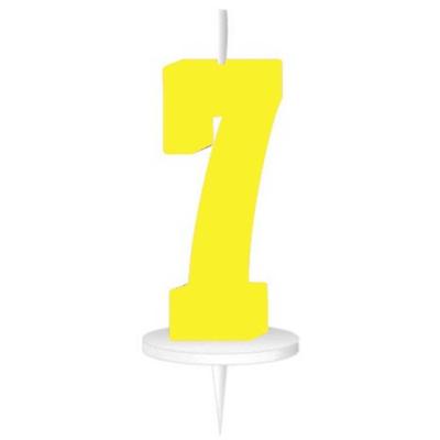 Haza Original Cijferkaars 7 Met Houder Wax 8 Cm Groen