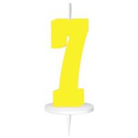 Haza Original Cijferkaars 7 Met Houder Wax 8 Cm Groen