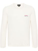 A.P.C. pull en coton à logo brodé - Tons neutres