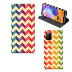 Samsung Galaxy A31 Hoesje met Magneet Zigzag Multi Color