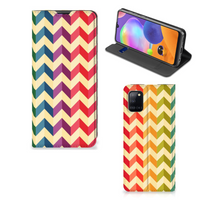 Samsung Galaxy A31 Hoesje met Magneet Zigzag Multi Color