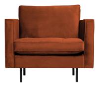BePureHome Fauteuil 'Rodeo' Velvet, kleur Roestbruin