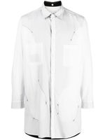 Yohji Yamamoto chemise en coton à imprimé graphique - Blanc