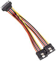 SATA voedingssplitserkabel - 15 cm - SATA voedingskabel naar 2x SATA-kabel met slot - PYO2LSATA