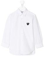 Comme Des Garçons Play Kids chemise à coeur brodé - Blanc